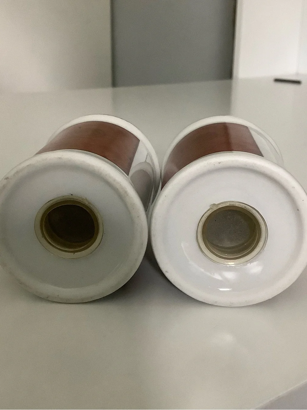 Grand Canyon Souvenir Ceramic Salt & Pepper Shakers in White with Brown Accents